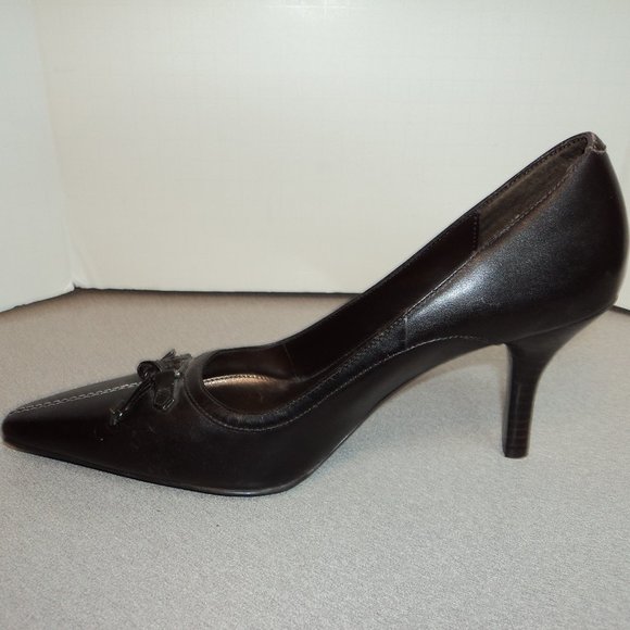Etienne Aigner Womens 8 M Brown Leather Shoes Pumps Heels Pointed Toe - Picture 9 of 14